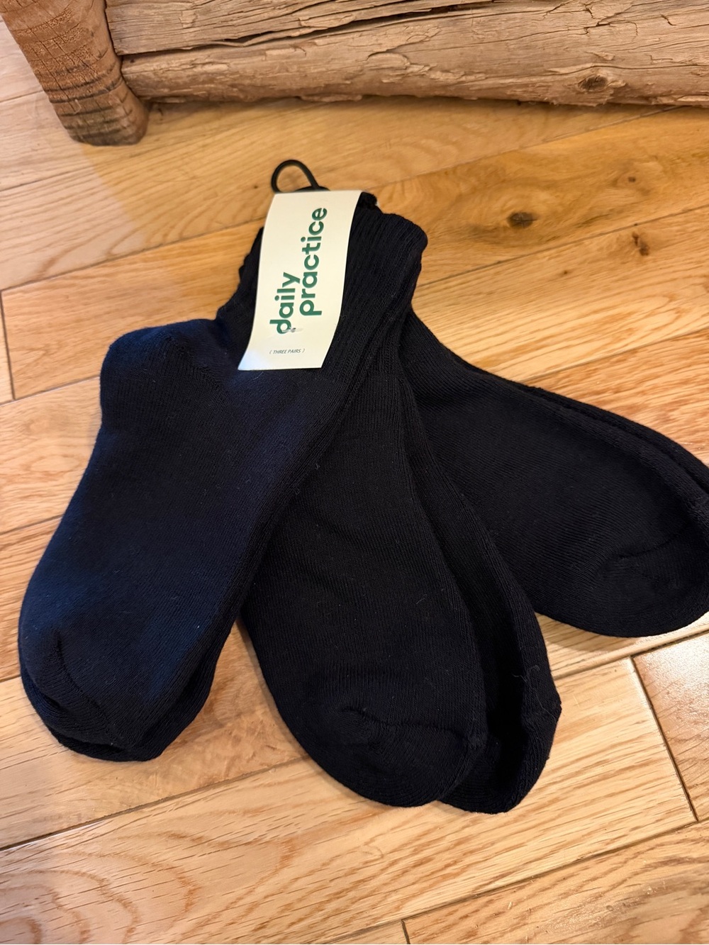 Anthropologie Black Crew Socks - Daily Practice- SET OF 3 NWT